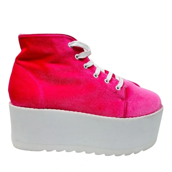 Privileged Batletta Platform Sneakers Velour SZ 10 Dolls Kills - Picture 4 of 12